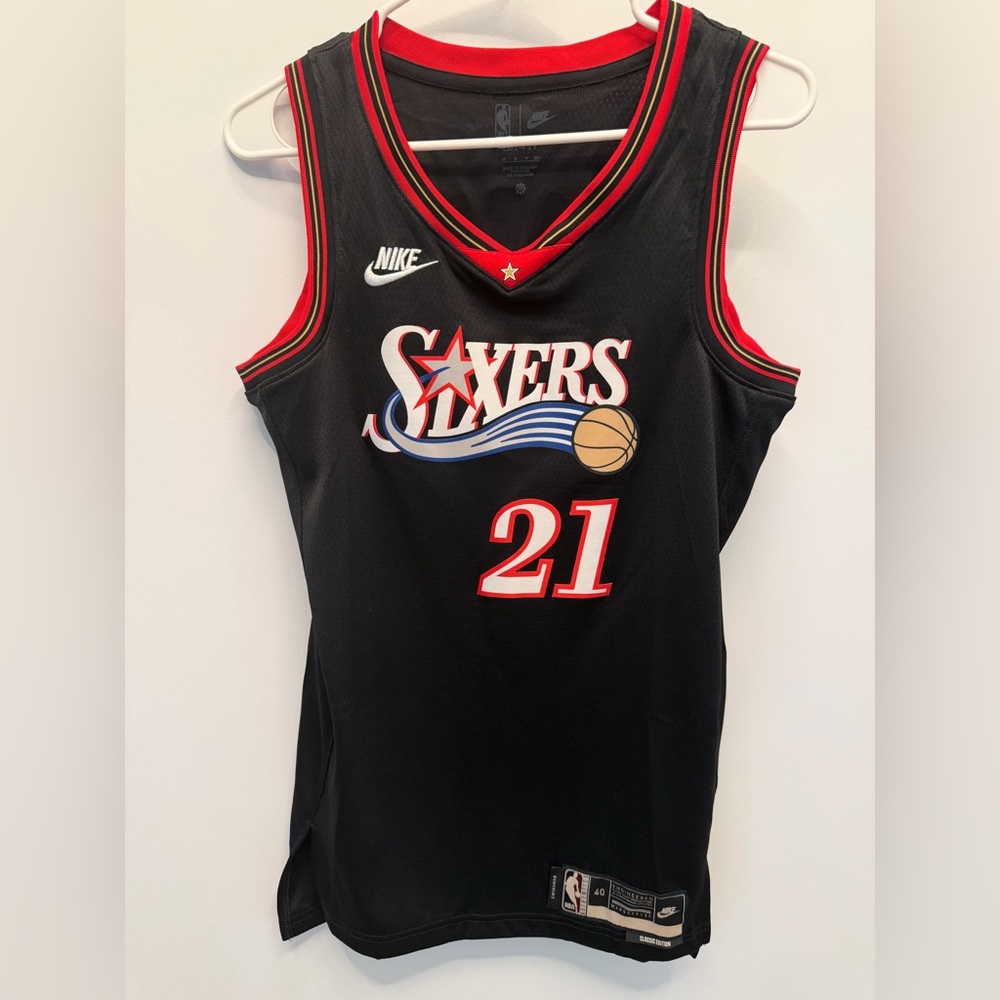 Nike Philadelphia 76ers #21 Embiid Black Basketball Jersey